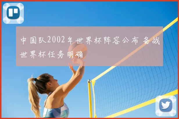 中国队2002年世界杯阵容公布 备战世界杯任务明确